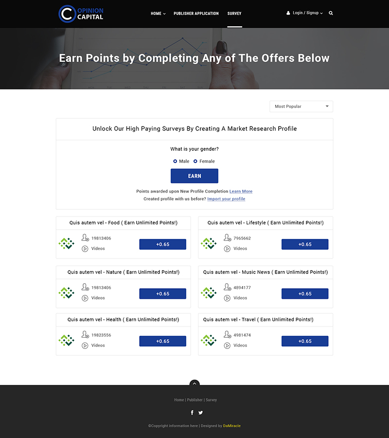 Web Design by Da Miracle for Opinion Capital inc. | Design #19859442
