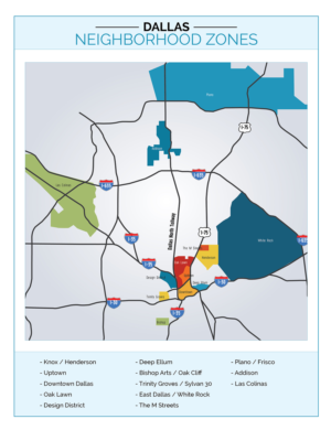 Fun / Creative Art Map of Dallas | Graphic Design by Martin Alonso