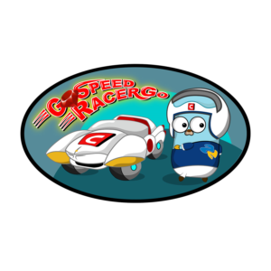 A Laptop Sticker Parody of Go SpeedRacer using the GoLang Gopher | Graphic Design by Logo Blox
