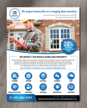 Flyer Design by alex989 for Astoria Home Inspections | Design: #19648080
