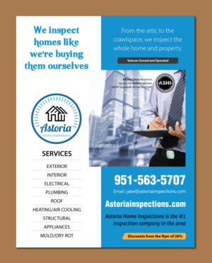 Flyer Design by meet007 for Astoria Home Inspections | Design: #19649130