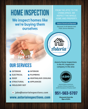 Flyer Design by meet007 for Astoria Home Inspections | Design: #19651325