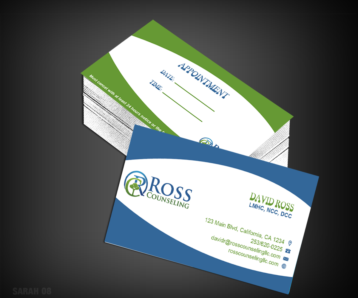 Business Card Design by Sarah Haroon for Ross Counseling, PLLC | Design #2904323