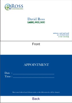 Business Card Design by idesigner.2013 for Ross Counseling, PLLC | Design #2899231
