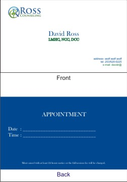 Business Card Design by idesigner.2013 for Ross Counseling, PLLC | Design #2899231