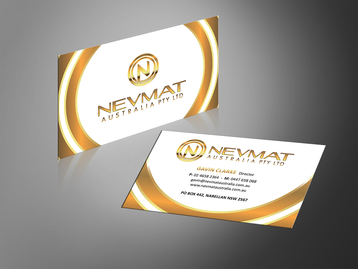 Business Card Design by MT for Nevmat Australia Pty Ltd | Design #2902301