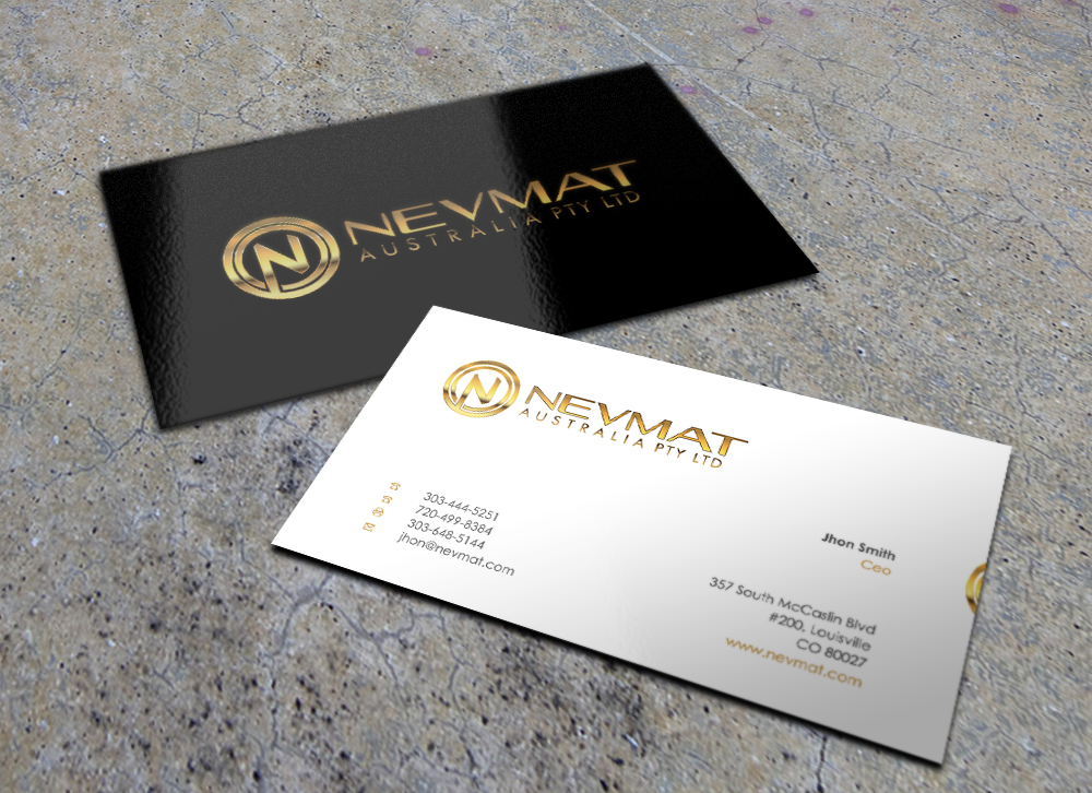 Business Card Design by Eggo May P for Nevmat Australia Pty Ltd | Design #2901107