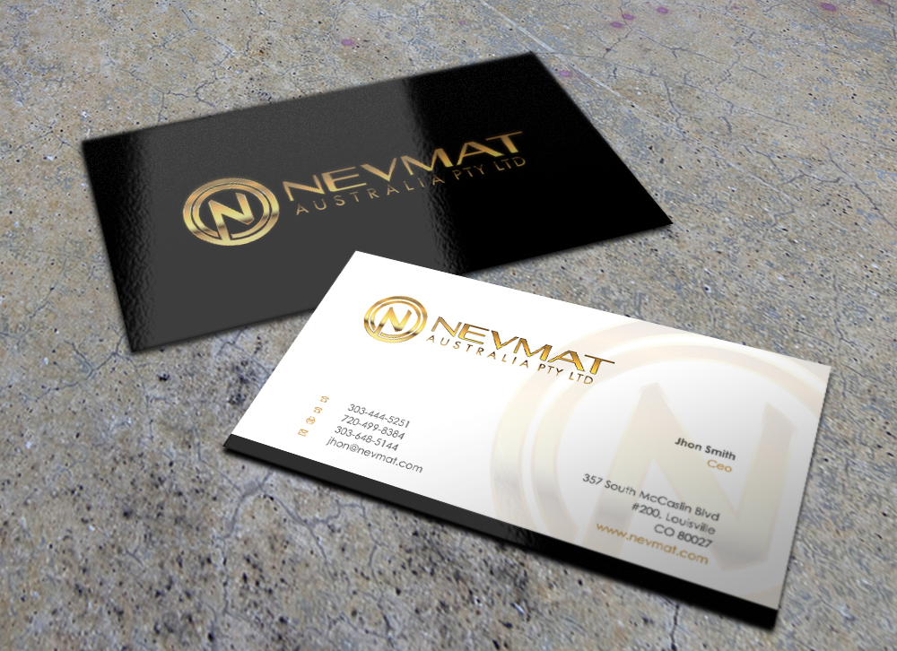 Business Card Design by Eggo May P for Nevmat Australia Pty Ltd | Design #2901118
