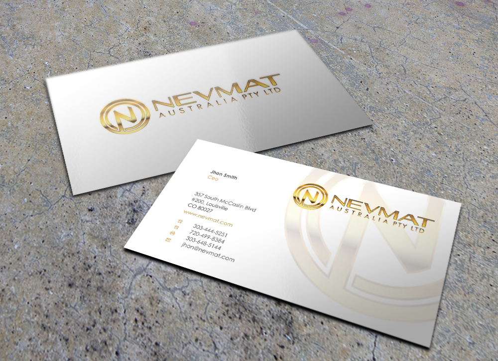 Business Card Design by Eggo May P for Nevmat Australia Pty Ltd | Design #2901144