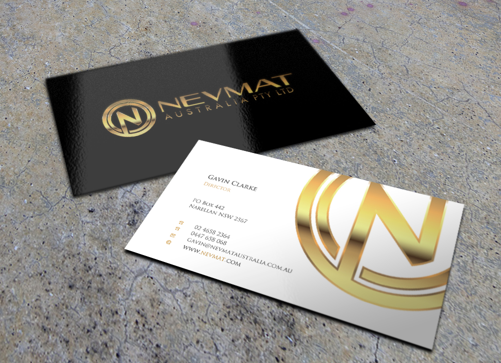 Business Card Design by Eggo May P for Nevmat Australia Pty Ltd | Design #2902492