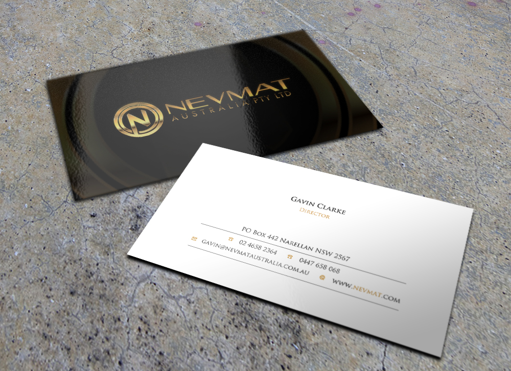 Business Card Design by Eggo May P for Nevmat Australia Pty Ltd | Design #2902520