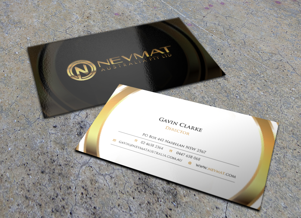 Business Card Design by Eggo May P for Nevmat Australia Pty Ltd | Design #2902522