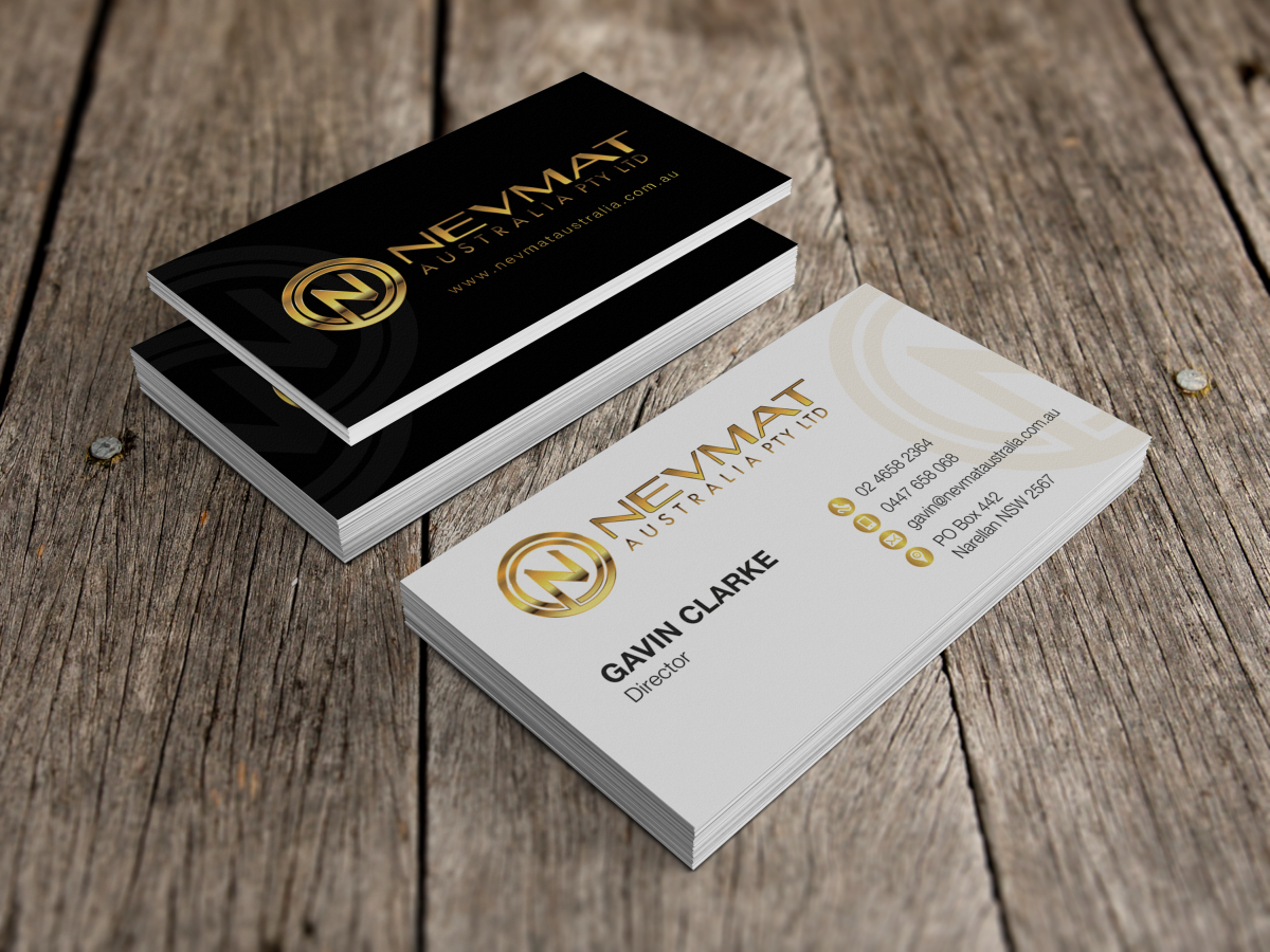 Business Card Design by HYPdesign for Nevmat Australia Pty Ltd | Design #2903790
