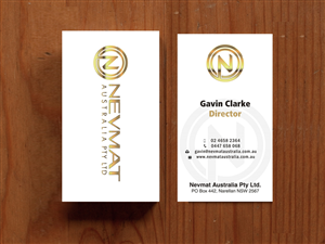 Business Card Design by caesars for Nevmat Australia Pty Ltd | Design #2901167