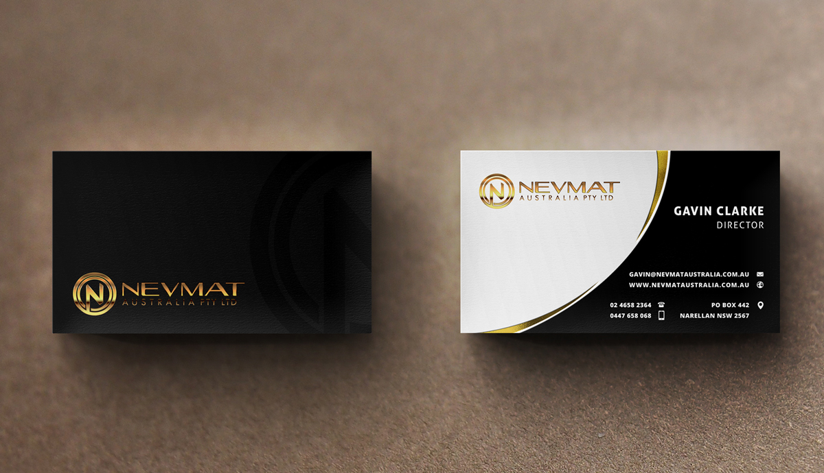 Business Card Design by stoodio.id for Nevmat Australia Pty Ltd | Design #2902959