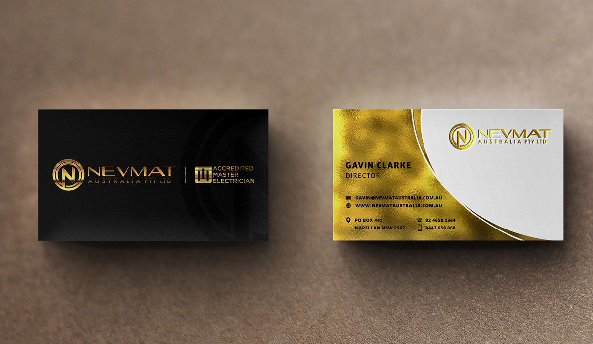 Business Card Design by stoodio.id for Nevmat Australia Pty Ltd | Design #2902962