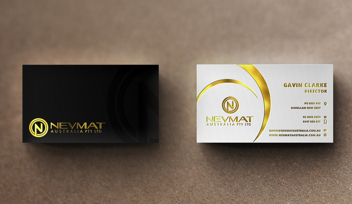 Diseño de Tarjeta de Presentación por stoodio.id para Nevmat Australia Pty Ltd | Diseño #2902965