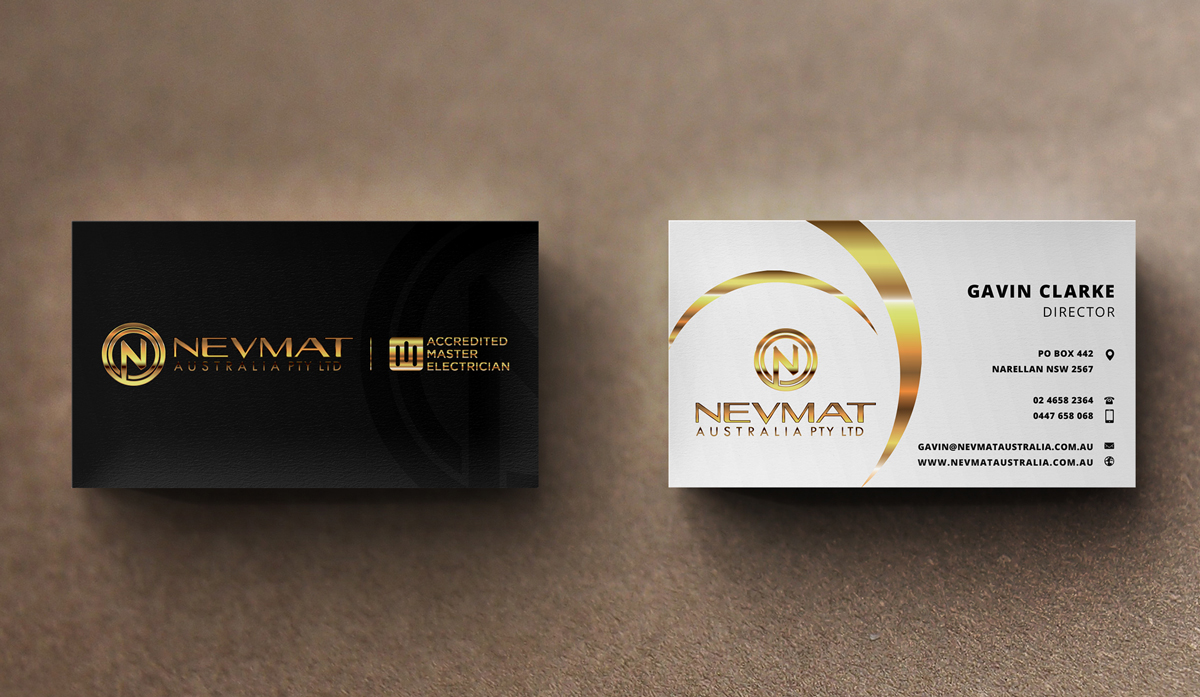 Business Card Design by stoodio.id for Nevmat Australia Pty Ltd | Design #2902966