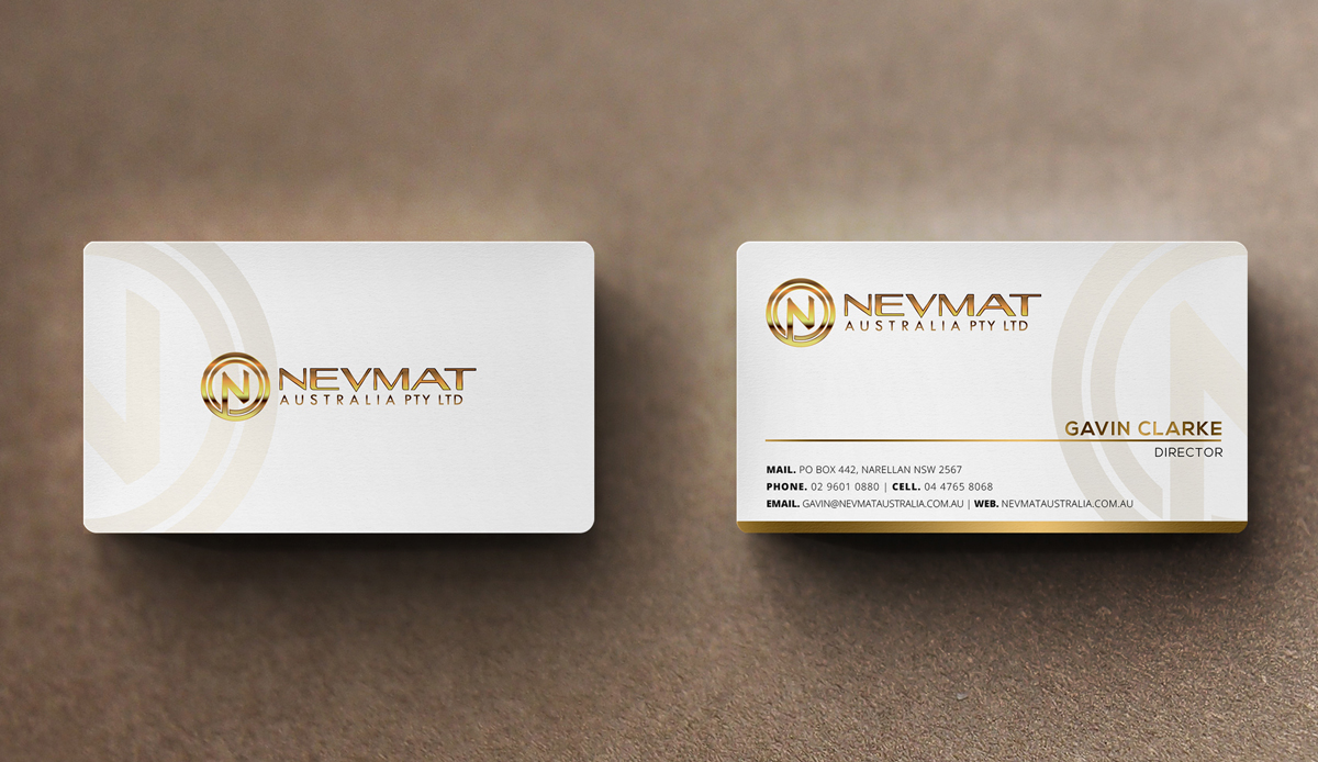 Business Card Design by stoodio.id for Nevmat Australia Pty Ltd | Design #2902968