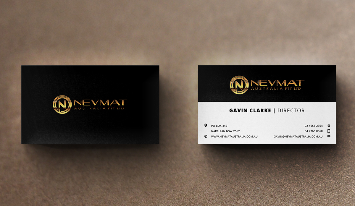 Visitenkarten-Design von stoodio.id für Nevmat Australia Pty Ltd | Design #2902969