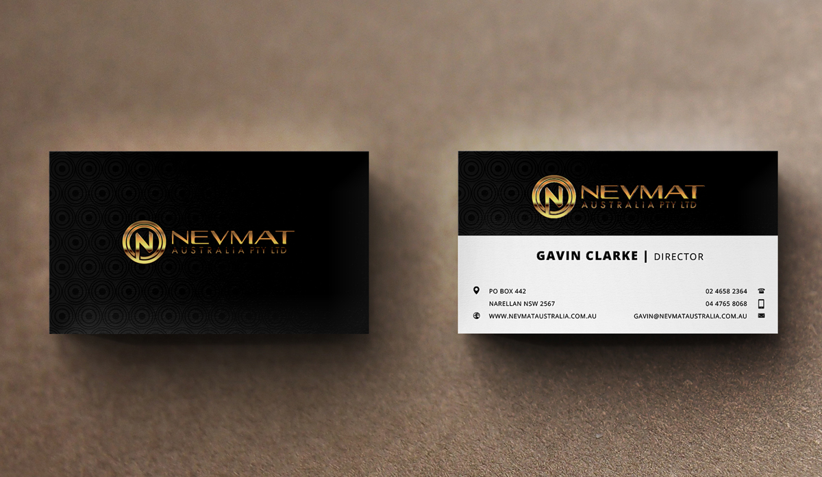 Business Card Design by stoodio.id for Nevmat Australia Pty Ltd | Design #2902970
