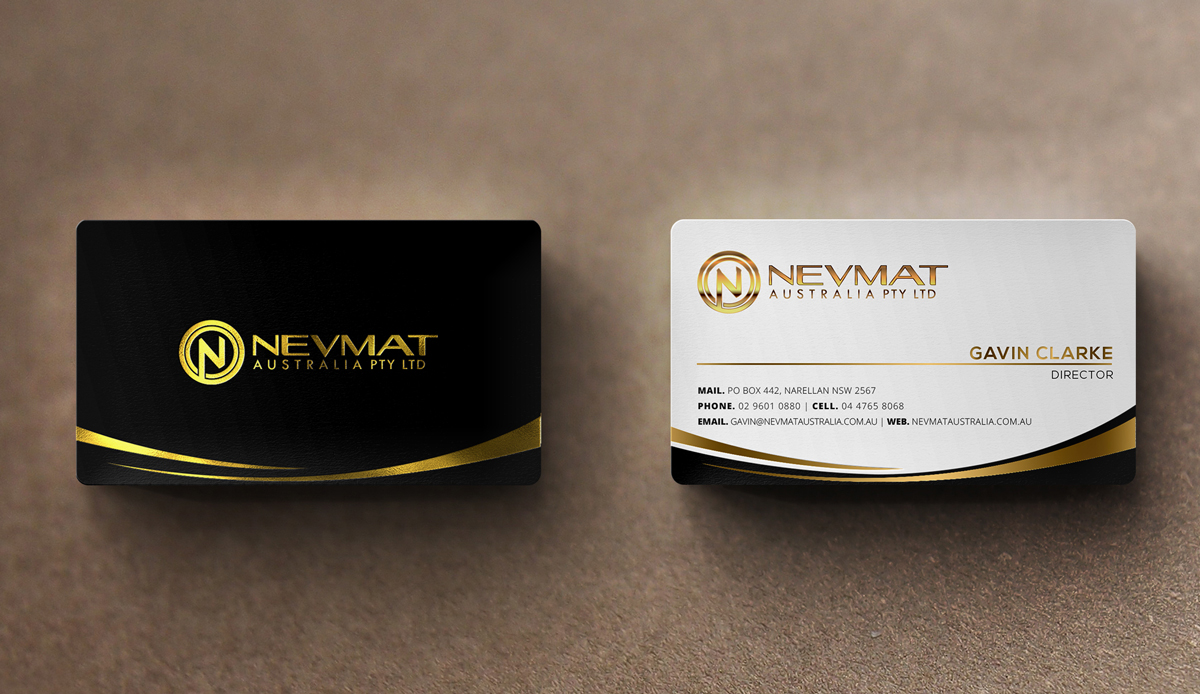Visitenkarten-Design von stoodio.id für Nevmat Australia Pty Ltd | Design #2902973