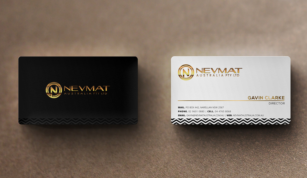 Business Card Design by stoodio.id for Nevmat Australia Pty Ltd | Design #2902976