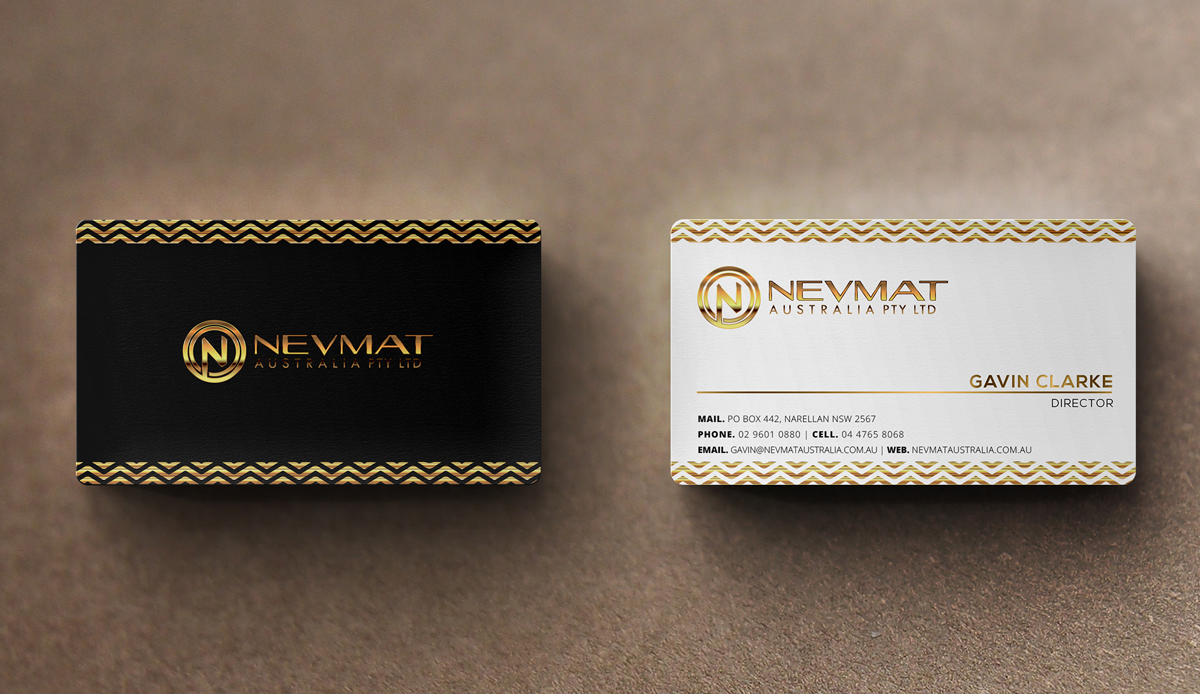 Business Card Design by stoodio.id for Nevmat Australia Pty Ltd | Design #2902977