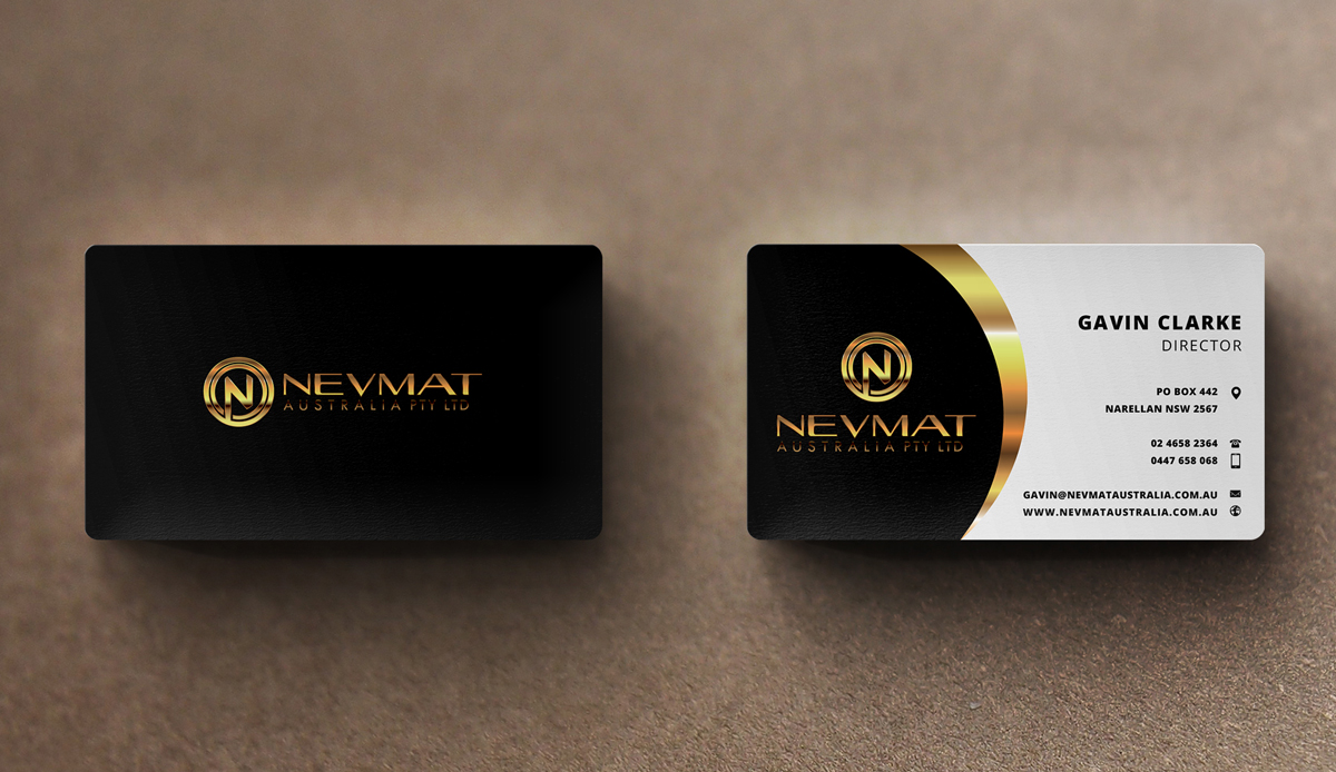 Business Card Design by stoodio.id for Nevmat Australia Pty Ltd | Design #2902984