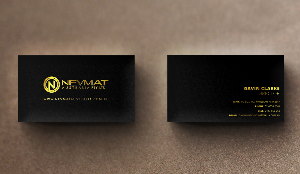 Visitenkarten-Design von stoodio.id für Nevmat Australia Pty Ltd | Design #2902986