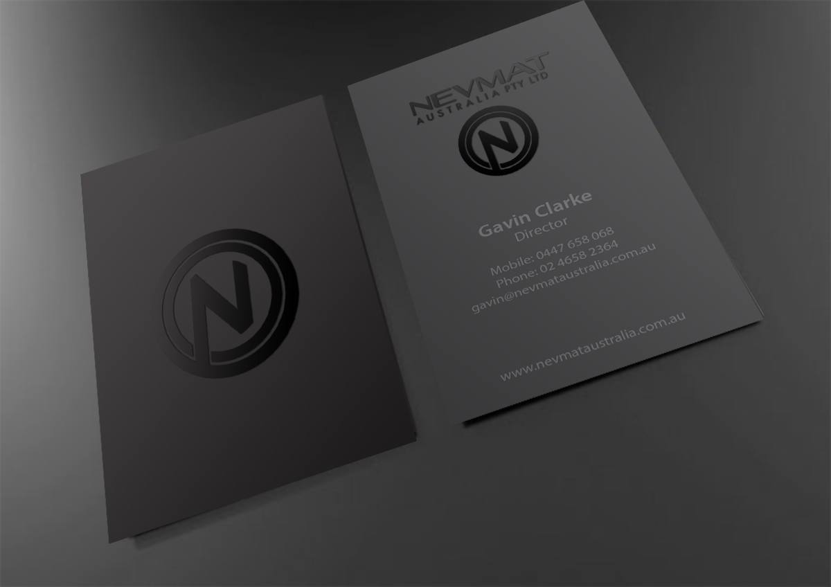 Design de Carte de Visite par nafizrahat pour Nevmat Australia Pty Ltd | Design #2904366