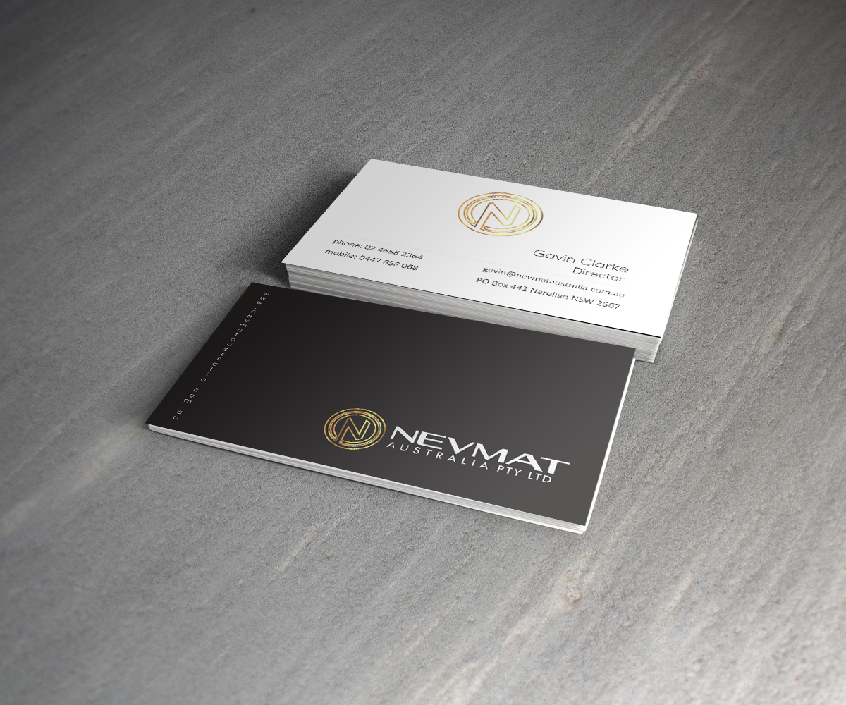 Design de Carte de Visite par nafizrahat pour Nevmat Australia Pty Ltd | Design #2904386