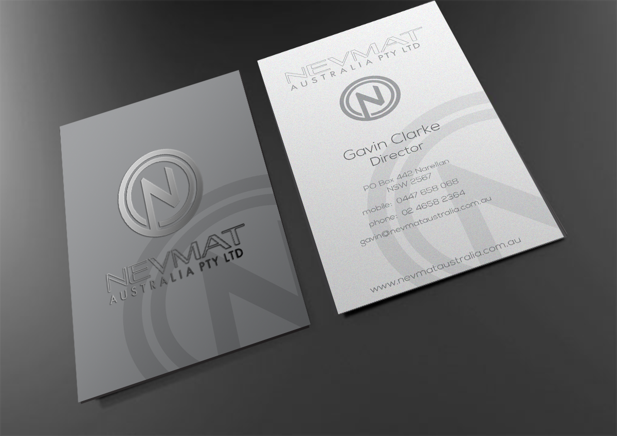 Design de Carte de Visite par nafizrahat pour Nevmat Australia Pty Ltd | Design #2904466