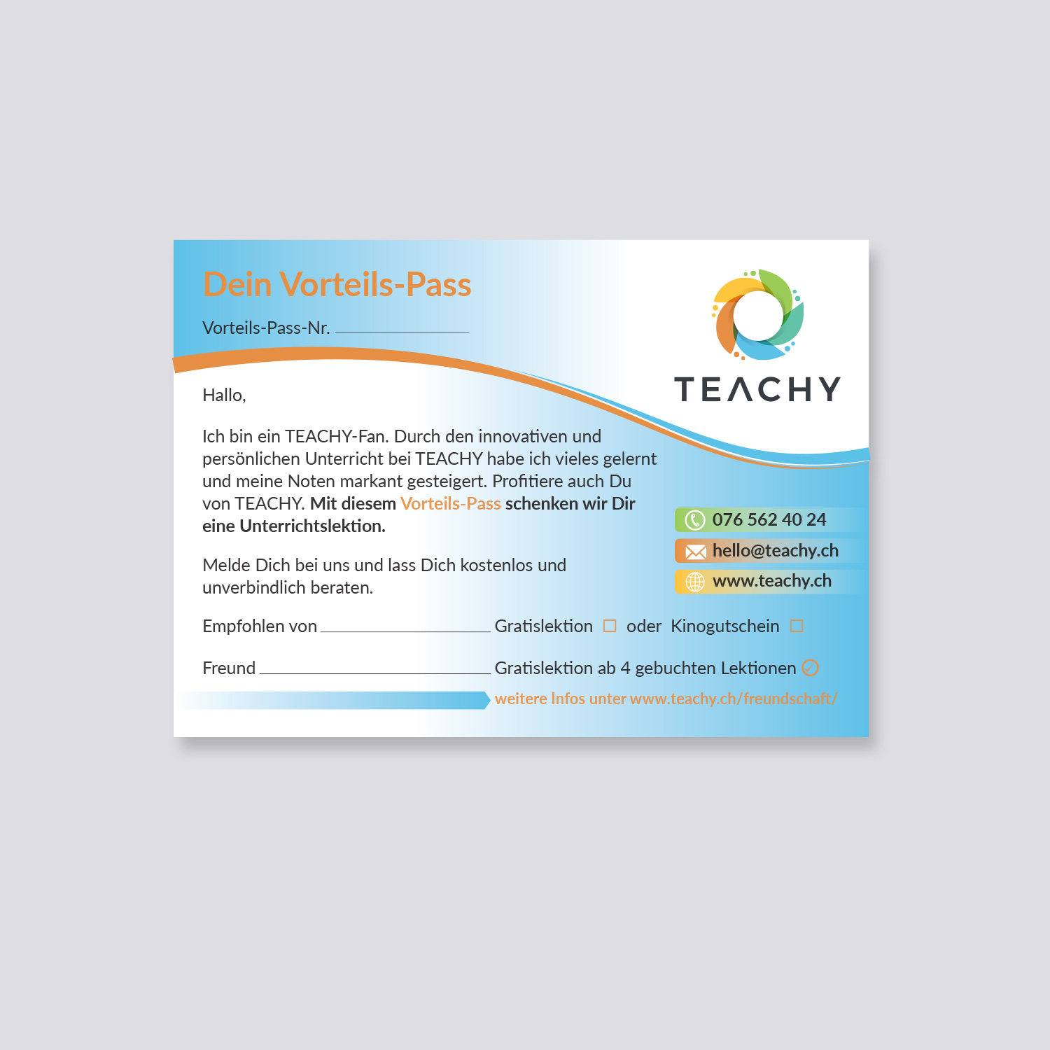 Diseño de Impresos por shritaa1 para TEACHY GmbH | Diseño #19699534