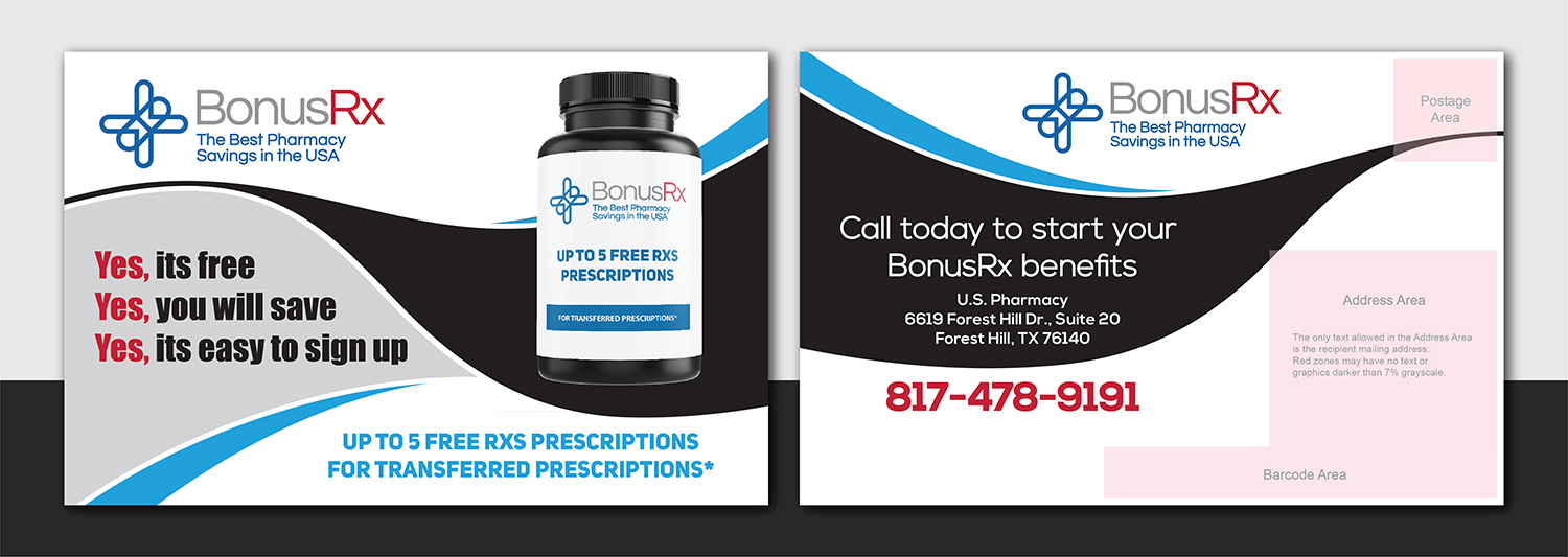 Postcard Design by Deziners Zone for U.S. Pharmacy, Inc. | Design #19686047