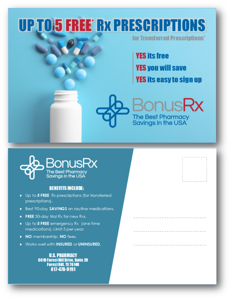 Design de Carte Postale par citygirl17 pour U.S. Pharmacy, Inc. | Design #19690188