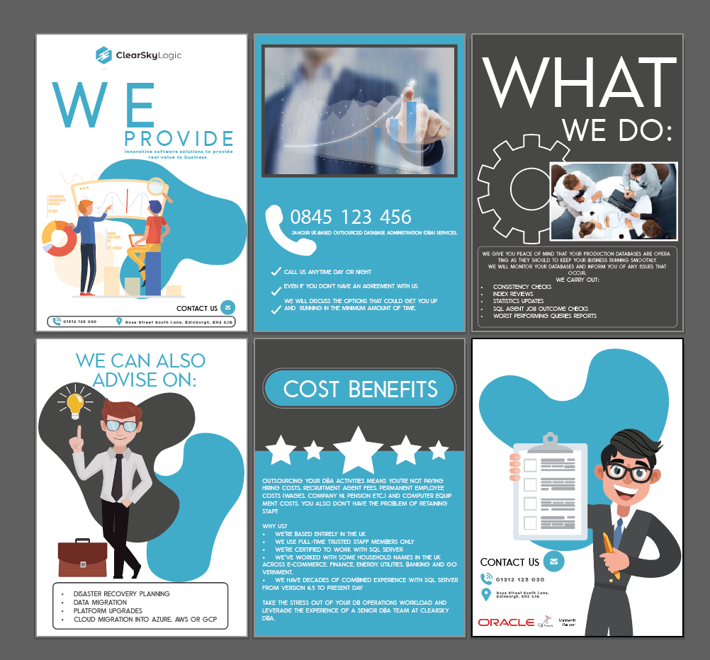 Brochure Design by CreativeWorld1 for ClearSky Logic | Design #19730512
