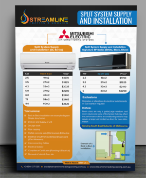 Split System Flyer (Streamline Heating & Cooling) | Design de Flyer par SAI DESIGNS