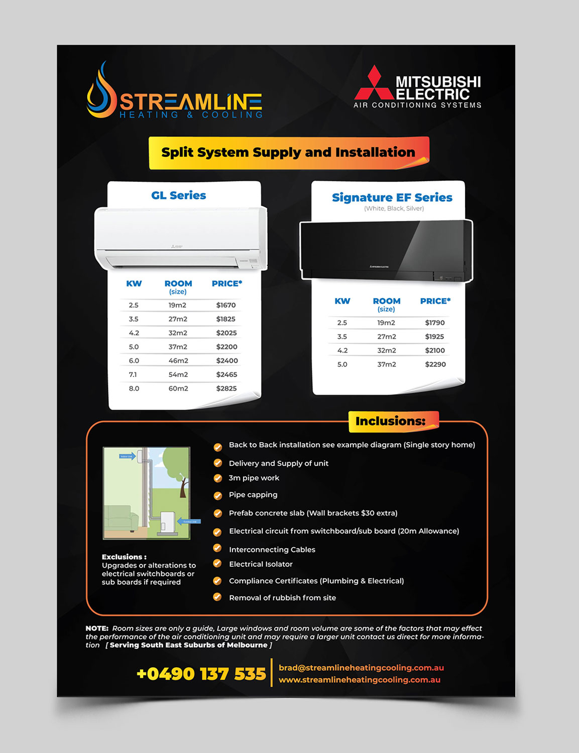 Flyer-Design von vcreatived für Streamline Heating & Cooling | Design #19680209