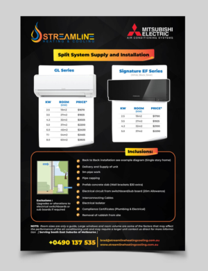 Design de Flyer par vcreatived pour Streamline Heating & Cooling | Design #19680209