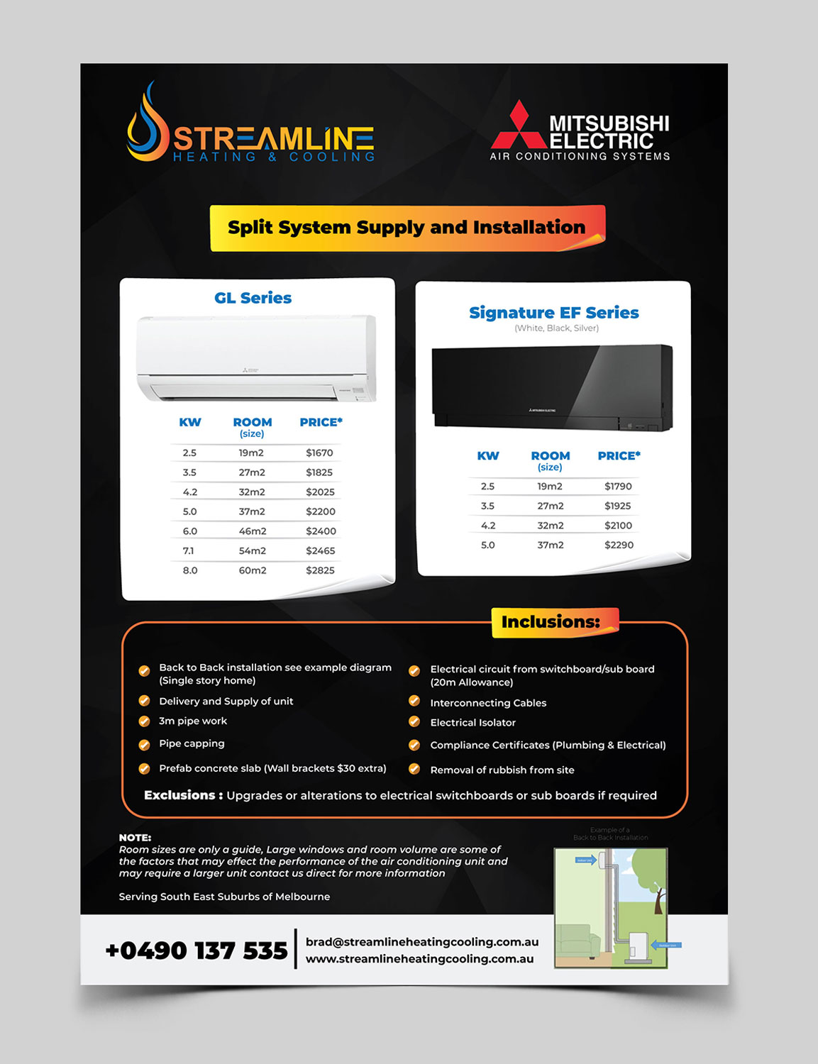 Design de Flyer par vcreatived pour Streamline Heating & Cooling | Design #19680210