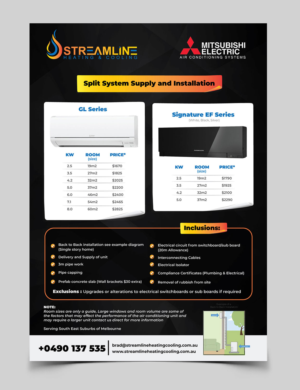 Design de Flyer par vcreatived pour Streamline Heating & Cooling | Design : #19680210