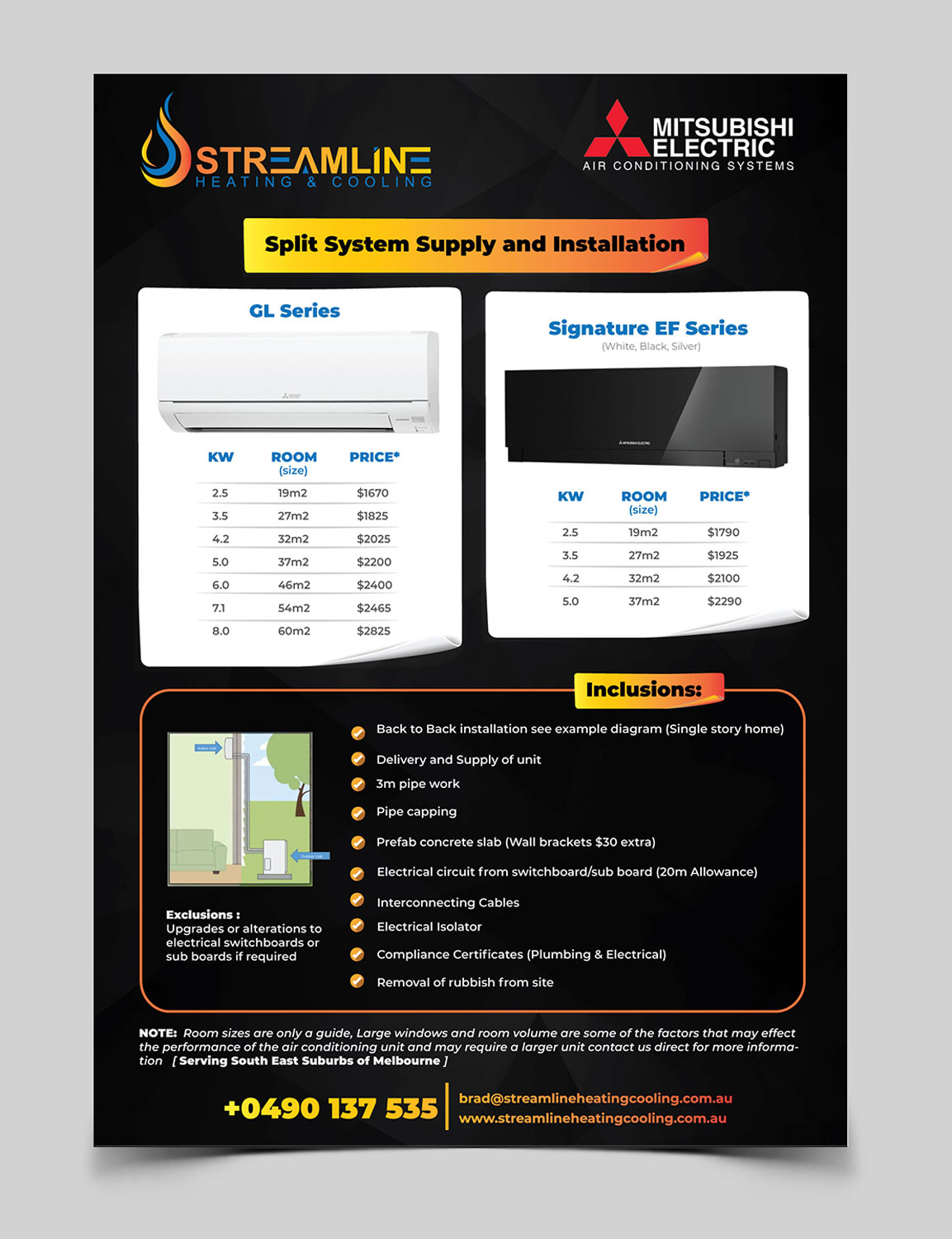 Design de Flyer par vcreatived pour Streamline Heating & Cooling | Design #19680211