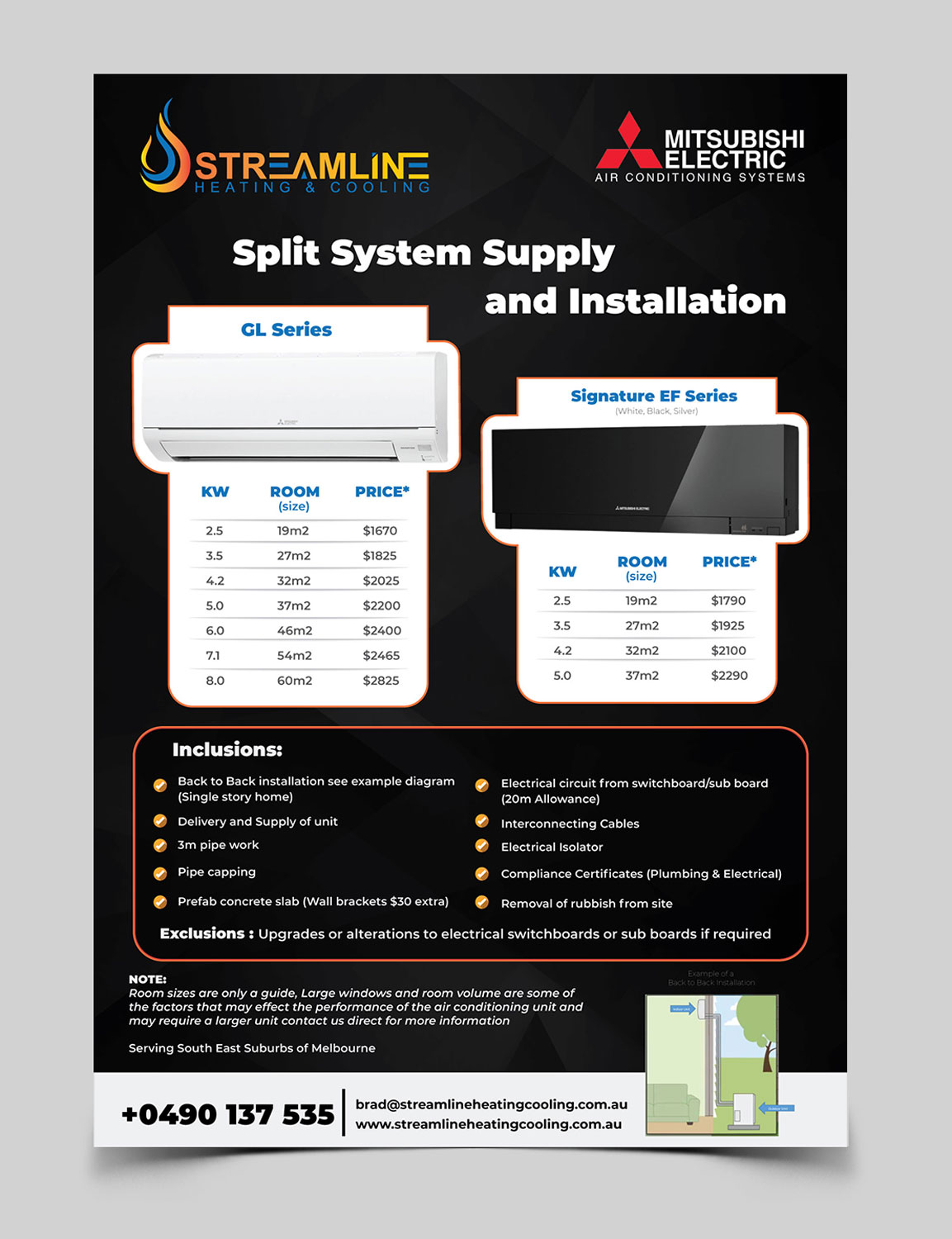 Design de Flyer par vcreatived pour Streamline Heating & Cooling | Design #19680212