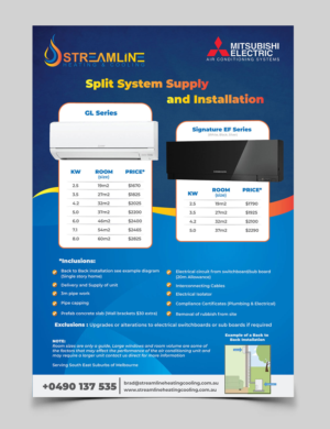 Flyer-Design von vcreatived für Streamline Heating & Cooling | Design: #19692193