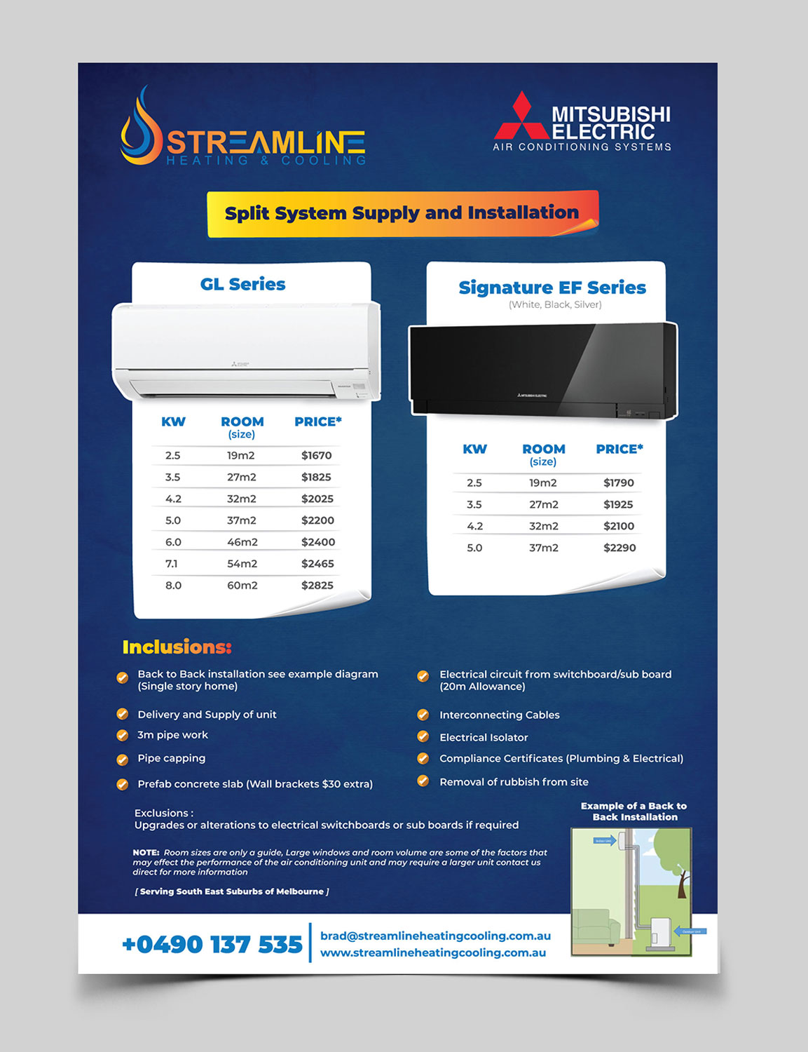 Design de Flyer par vcreatived pour Streamline Heating & Cooling | Design #19692196