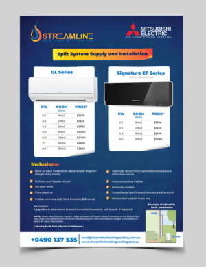 Flyer-Design von vcreatived für Streamline Heating & Cooling | Design: #19692196
