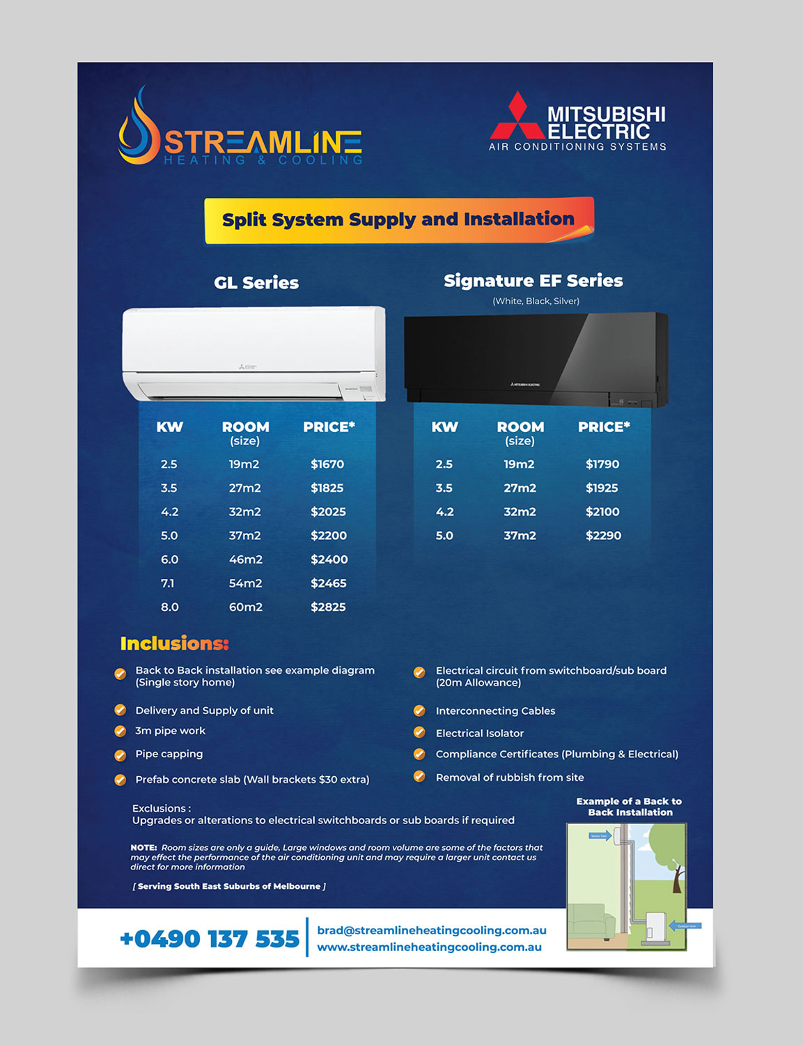 Flyer Design by vcreatived for Streamline Heating & Cooling | Design #19692305