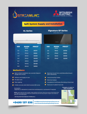 Flyer-Design von vcreatived für Streamline Heating & Cooling | Design: #19692305