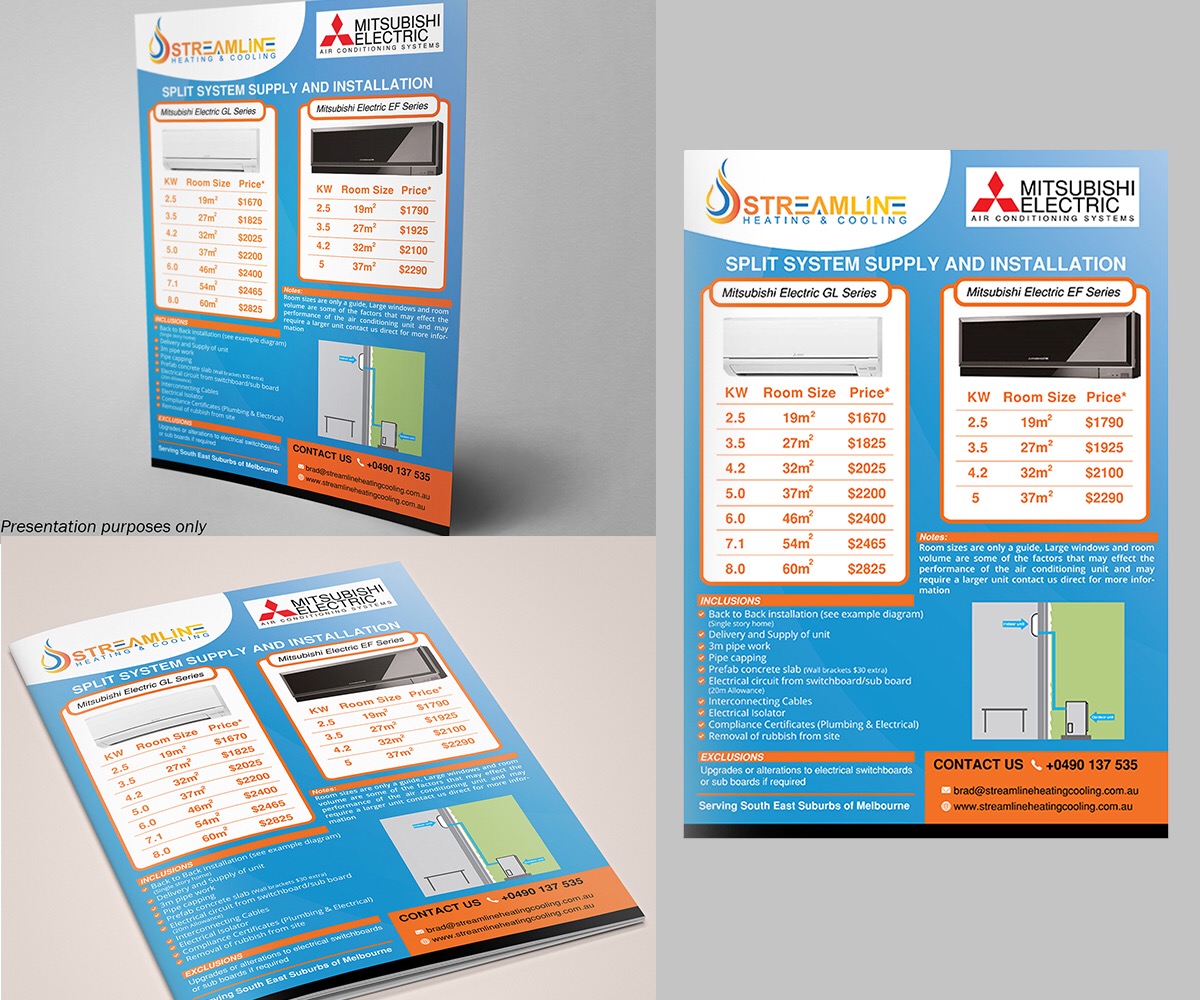 Design de Flyer par JanuXart pour Streamline Heating & Cooling | Design #19711104
